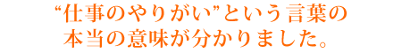 『仕事のやりがい』という言葉の本当の意味が分かりました。